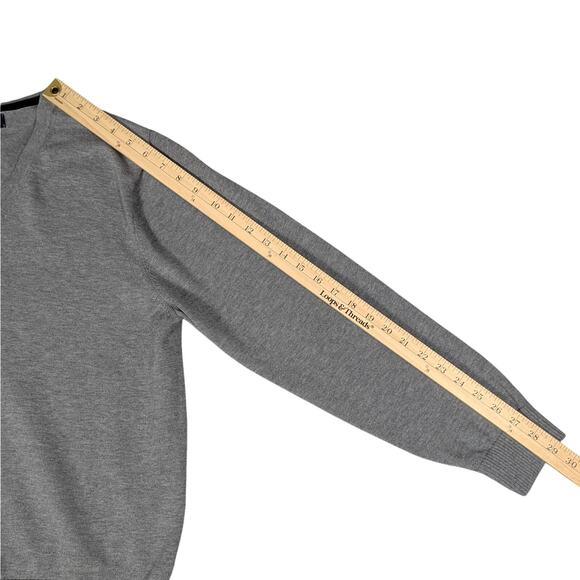 Lands’ End Supima Cotton Sweater Mens L Gray V-Neck Preppy Academia Minimalist - Picture 6 of 9